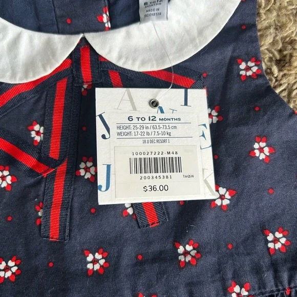 Janie and Jack Navy Red Floral Peplum Top NWT | Size 6-12 Months - Picture 3 of 6